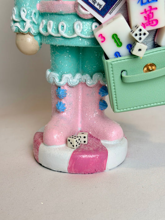 The Mahjongg Cupcake Mint Green I Santa - Small Nutcracker