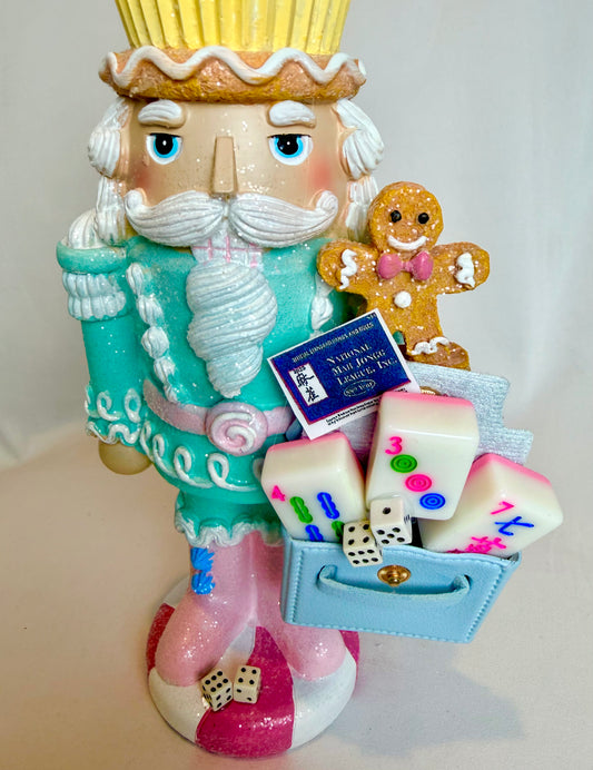 The Mahjongg Cupcake Baby Blue Santa - Small Nutcracker