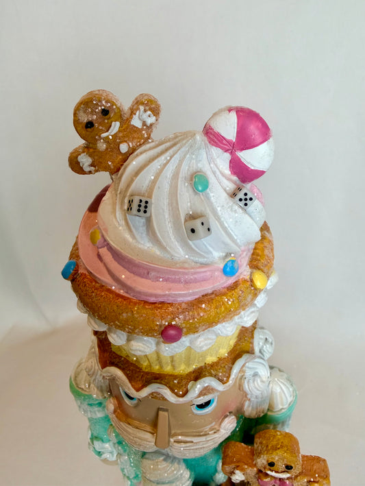 The Mahjongg Cupcake Mint Green II Santa - Small Nutcracker