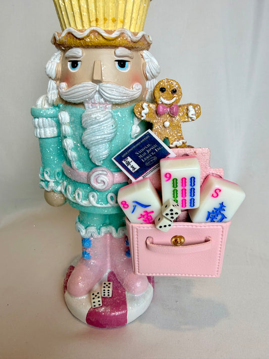 The Mahjongg Cupcake Pink Santa - Small Nutcracker