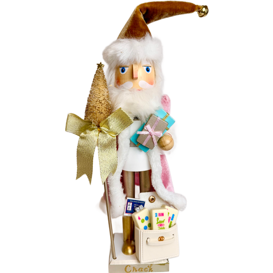 The Santa Mahj White Crack - Small Nutcracker