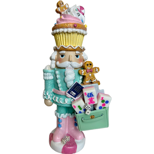 The Mahjongg Cupcake Mint Green I Santa - Small Nutcracker