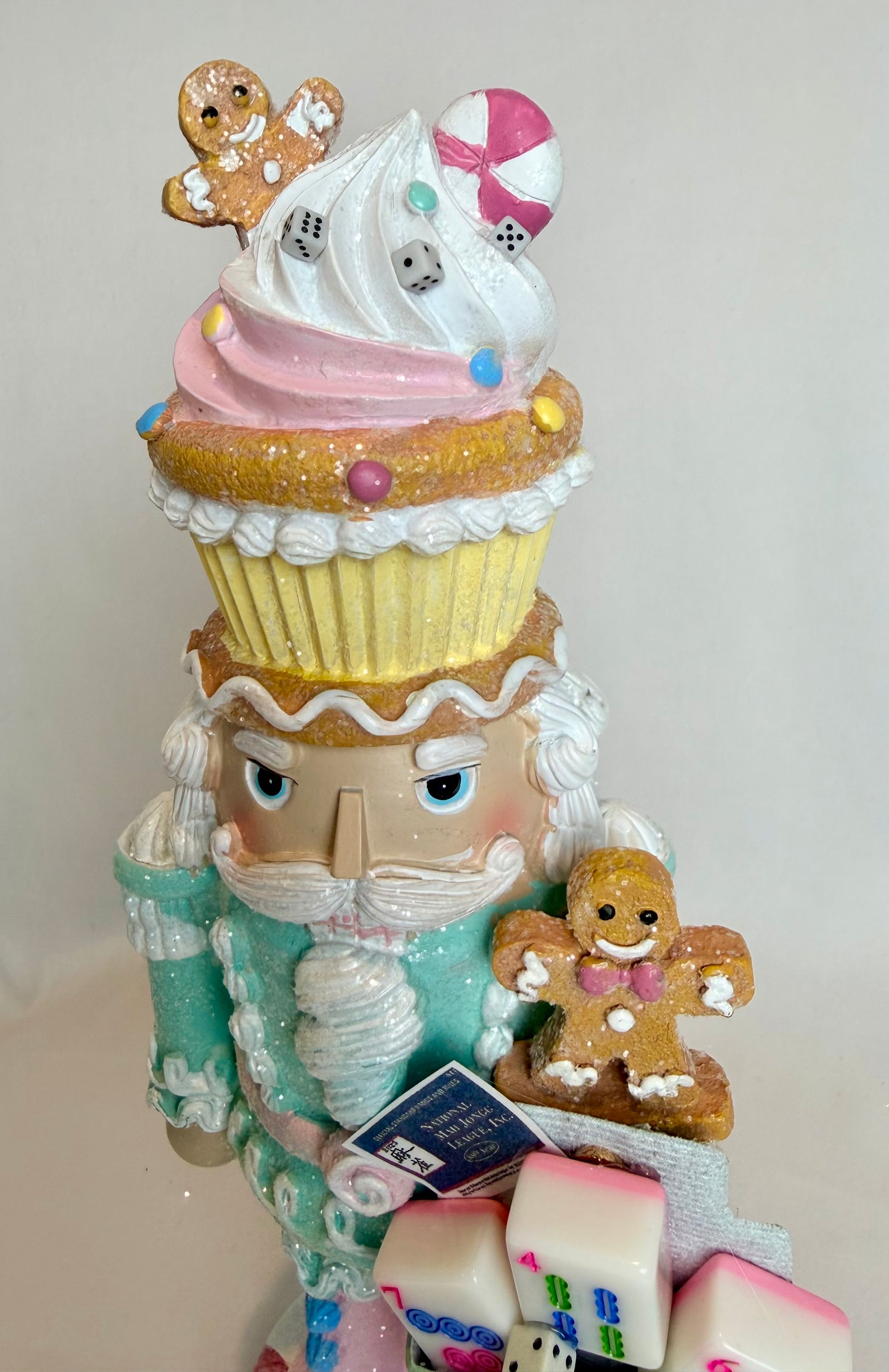 The Mahjongg Cupcake Mint Green II Santa - Small Nutcracker