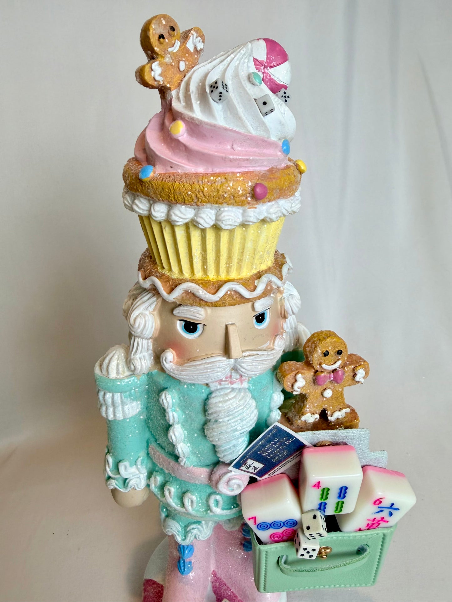 The Mahjongg Cupcake Mint Green II Santa - Small Nutcracker