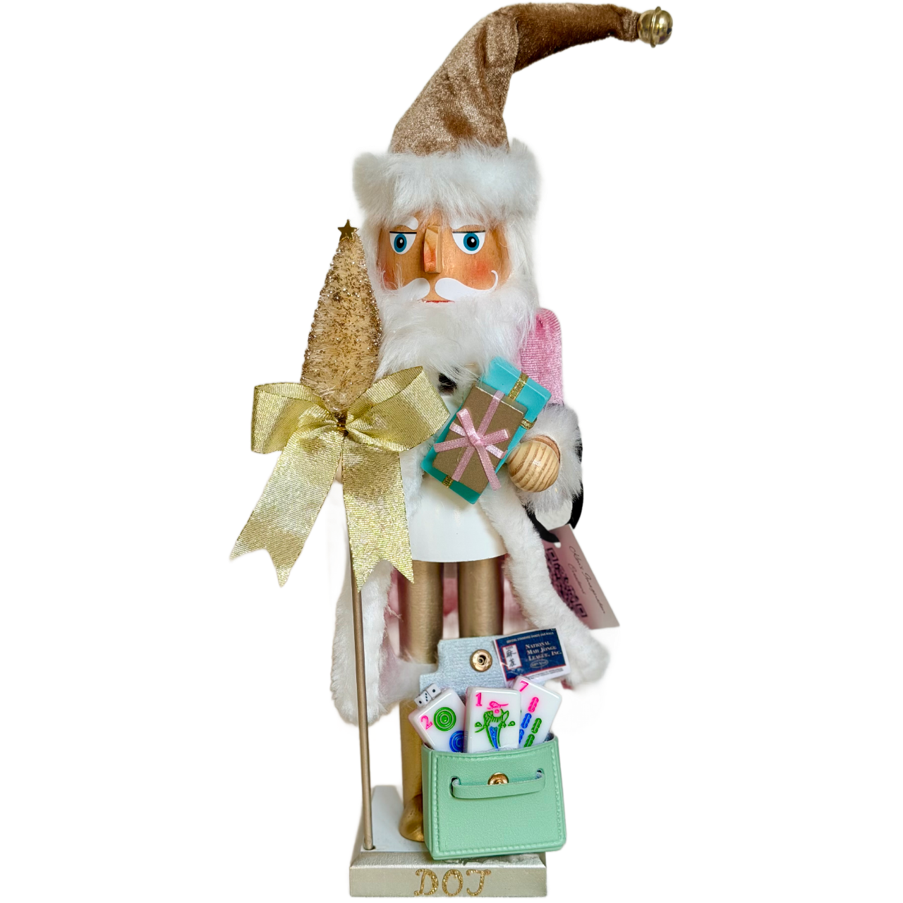 The Santa Mahj Mint Green Dot - Small Nutcracker