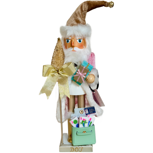 The Santa Mahj Mint Green Dot - Small Nutcracker
