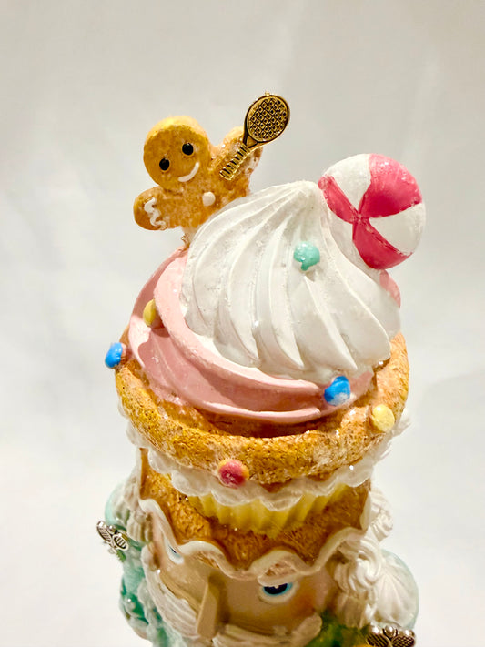 The Tennis Cupcake Santa - Small Nutcracker