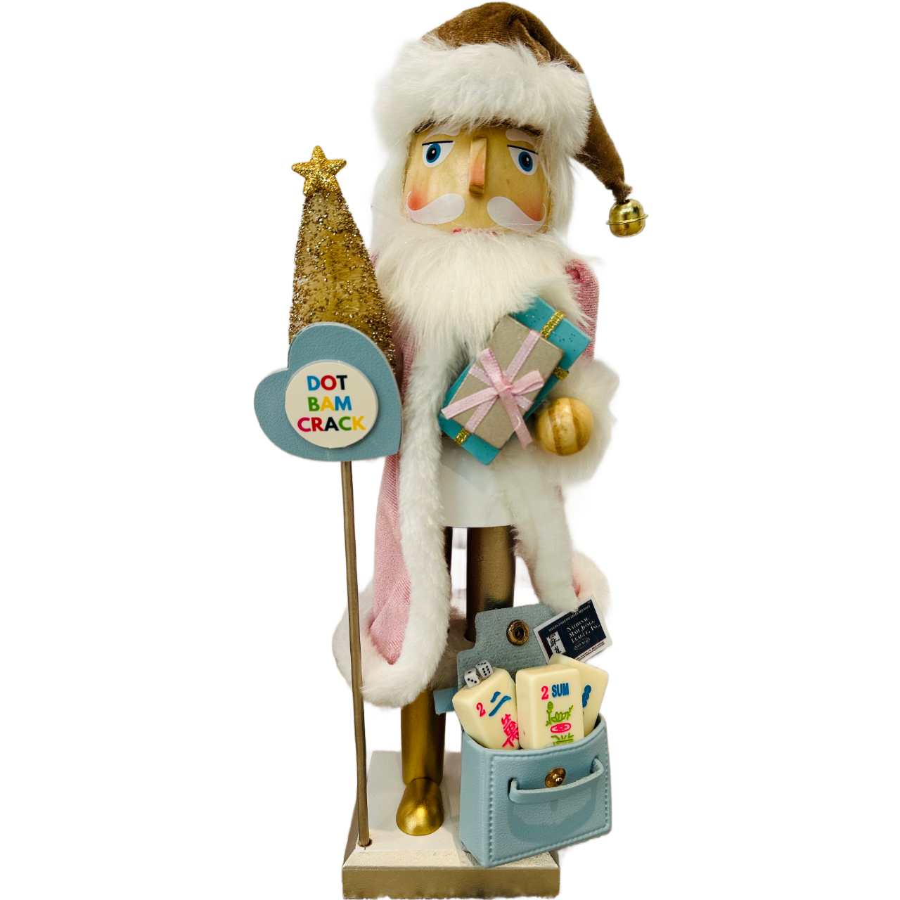 The Santa Mahj Blue Dot Bam Crack - Small Nutcracker