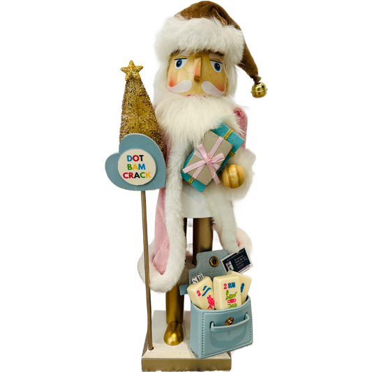 The Santa Mahj Blue Dot Bam Crack - Small Nutcracker