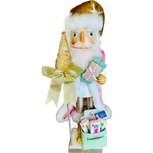The Santa Mahj Mint Green Dot - Small Nutcracker